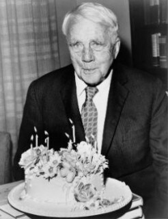 Robert Frost with Birthday Cake