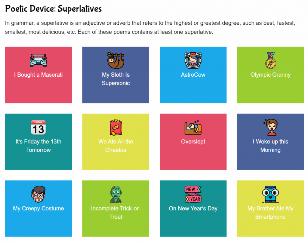 New Poetic Technique Category Superlatives Kenn Nesbitt's