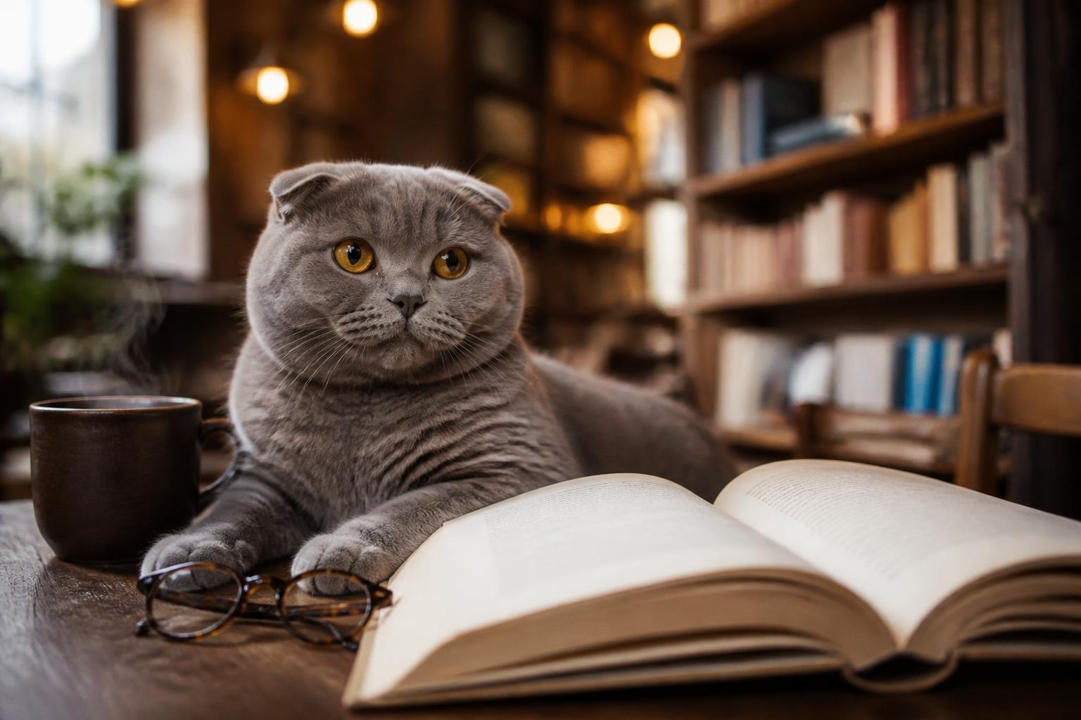 Weekly Children's Poetry Roundup - 2026-17-10 Cat with glasses reading a book